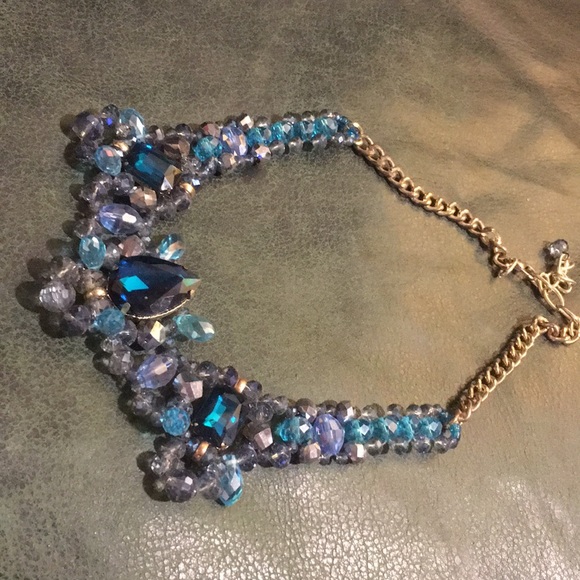 Sparking multi stone necklace blues purples - Picture 4 of 8